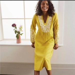 Boden Embroidered Linen Dress